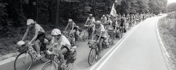 Bikecentennial '76 group finishes their ride.