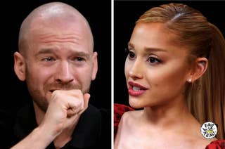 Sean Evans and Ariana Grande on 